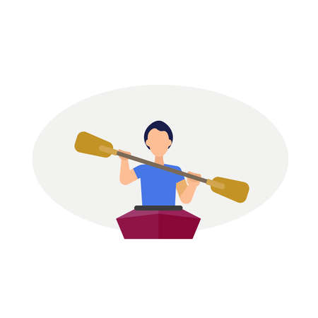 kayaking and canoeing vector clipart. kayaking and canoeing isolated flat icon.のイラスト素材