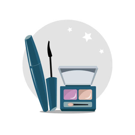 Eye shadow kit vector clipart. Eye shadow kit isolated flat icon.のイラスト素材
