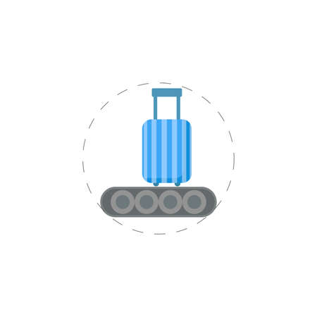 Luggage at the airport vector clipart. Luggage at the airport isolated flat icon.のイラスト素材
