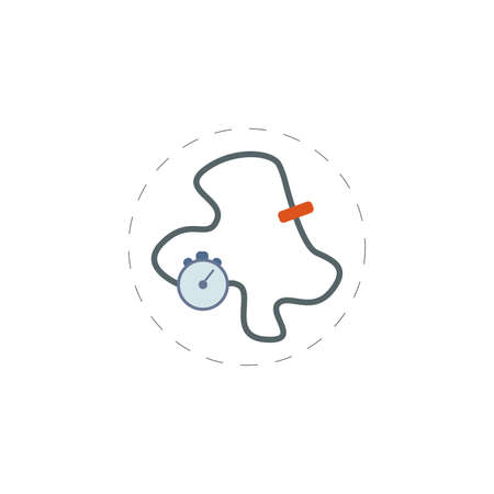 race lap time vector clipart. race track isolated flat icon.のイラスト素材