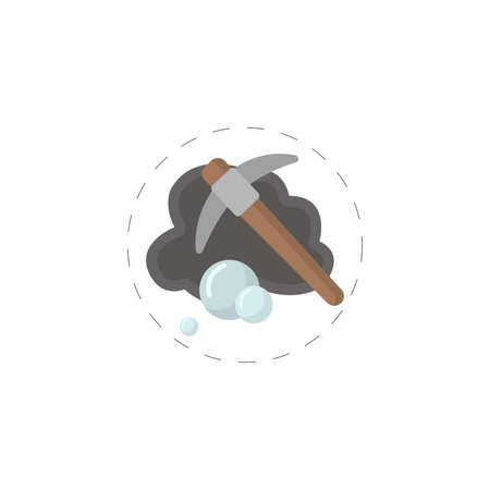 diamond mining vector clipart. Mining Hammer isolated flat icon.のイラスト素材