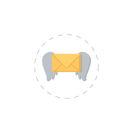 envelope with wings vector clipart. envelope with wings isolated flat icon.のイラスト素材