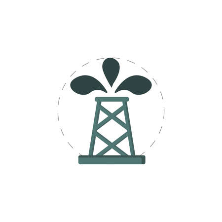oil well icon. Pumpjack clipart. oil well colorful flat vector icon.のイラスト素材