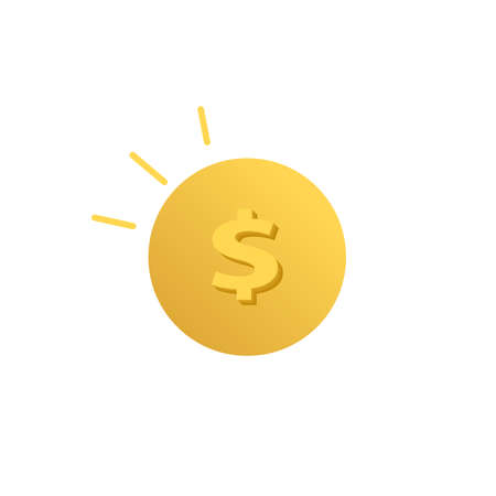 coin clipart. coin colorful flat vector icon.のイラスト素材