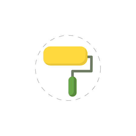 painting roller clipart. painting roller colorful flat vector icon.のイラスト素材