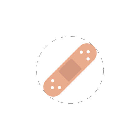 Plaster clipart. Plaster colorful flat vector icon.のイラスト素材