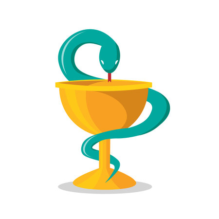 Pharmacy symbol clipart. Pharmacy symbol colorful flat vector icon.のイラスト素材