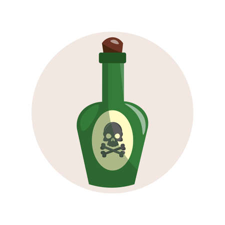 poison bottle clipart. poison bottle colorful flat vector icon.のイラスト素材