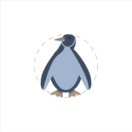 Penguin clipart. Penguin colorful flat vector icon.のイラスト素材