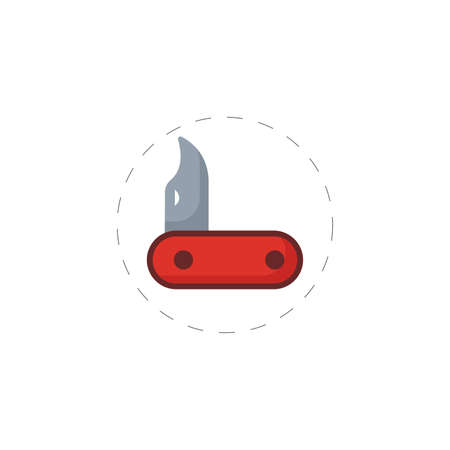 penknife clipart. penknife colorful flat vector icon.のイラスト素材