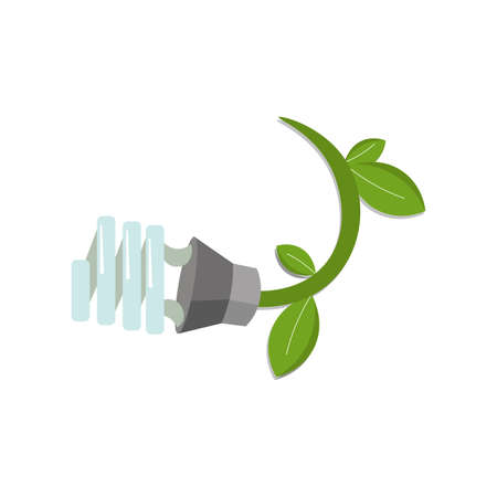 plug and leaf clipart. plug and leaf colorful flat vector icon.のイラスト素材