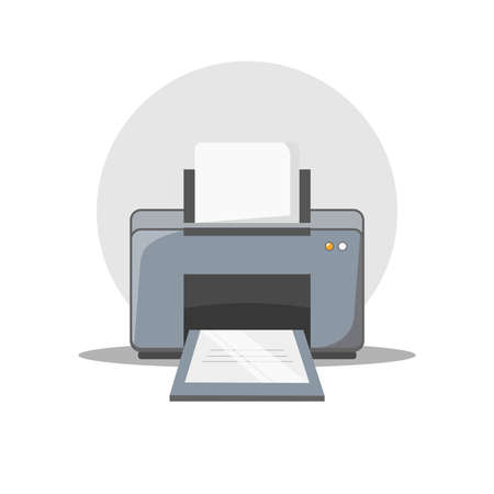 printer clipart. printer colorful flat vector icon.のイラスト素材