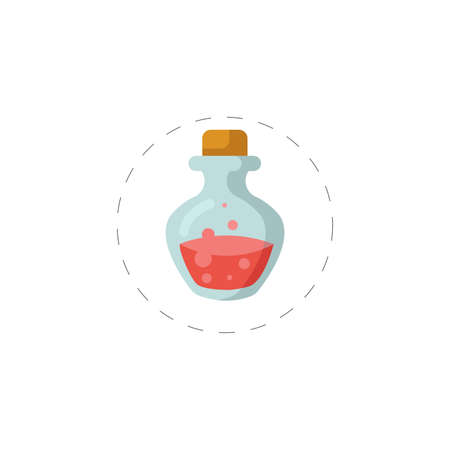 poison bottle clipart. poison bottle colorful flat vector icon.のイラスト素材