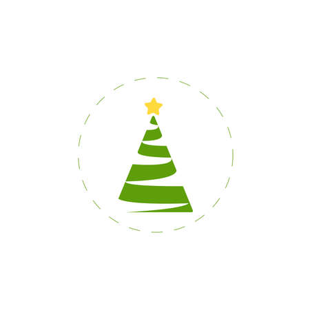 christmas tree flat icon on white background. christmas tree clipart.の写真素材
