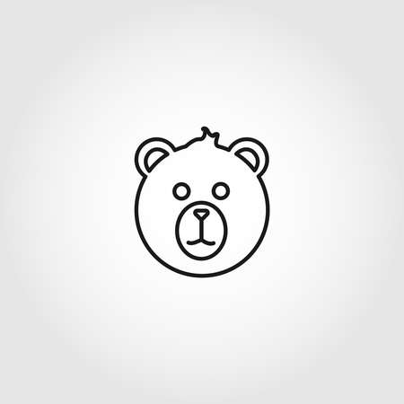 bear head vector line icon on white backgroundのイラスト素材