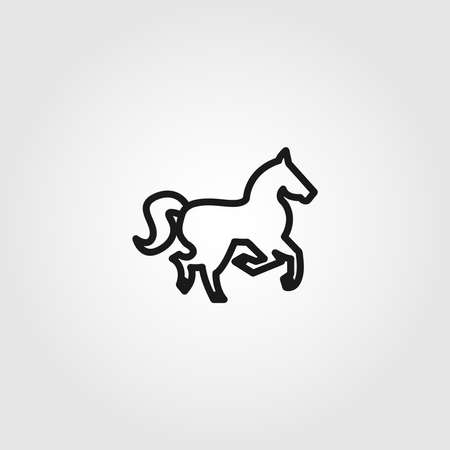 horse vector line icon on white backgroundのイラスト素材