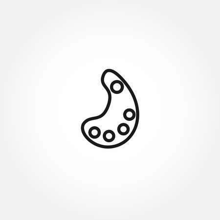 painting kit vector line icon on white backgroundのイラスト素材