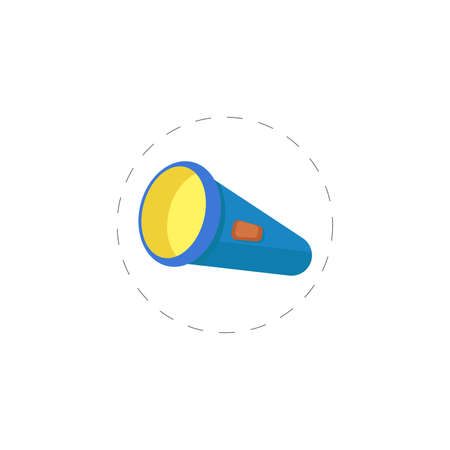 Flashlight isolated illustration on white background. Flashlight clipart. Flashlight flat icon.の写真素材
