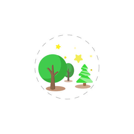 forest isolated illustration. forest flat icon on white background. forest clipart.の写真素材