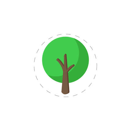 tree isolated illustration. tree flat icon on white background. tree clipart.の写真素材