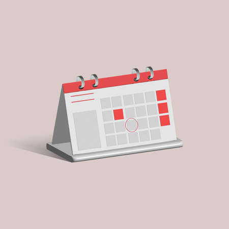 calendar 3d icon. calendar 3d illustration.の写真素材