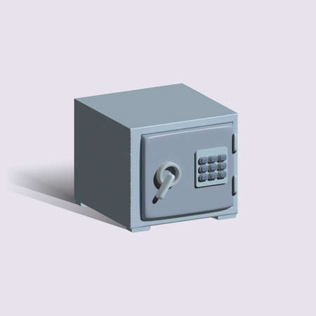 safe 3d icon. bank safe 3d illustration.