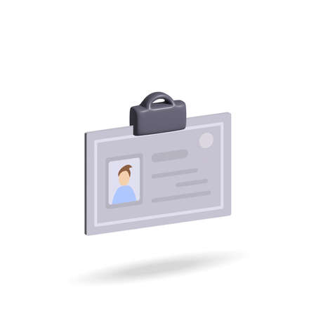 id card 3d icon. id card 3d illustration