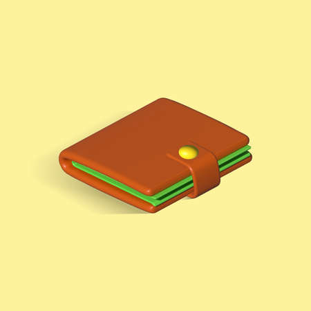 wallet isolated 3d icon. purse wallet 3d illustrationの写真素材