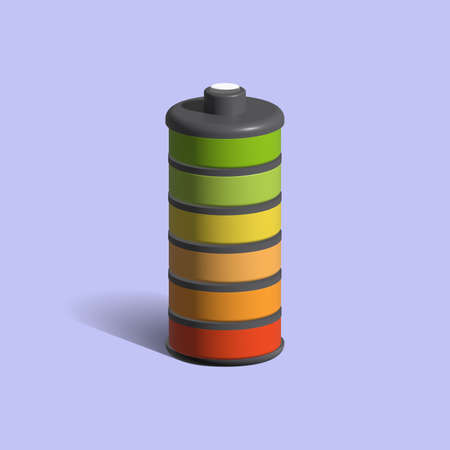 battery 3d icon. battery 3d illustration.の写真素材