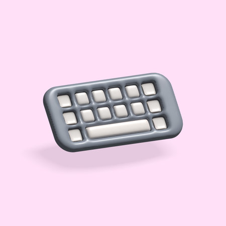 computer keyboard 3d icon. computer keyboard 3d illustration.の写真素材