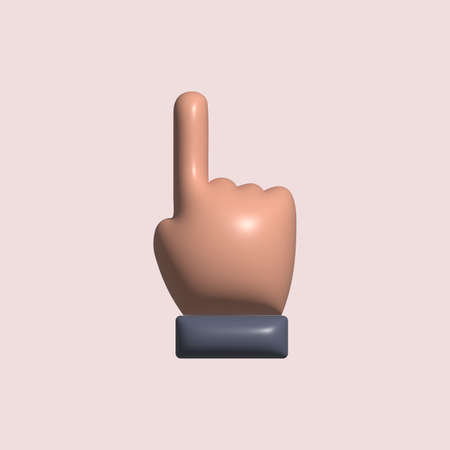 pointing hand 3d icon. pointing finger 3d illustration.