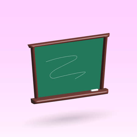 school blackboard isolated 3d icon. green blackboard 3d vector illustration.のイラスト素材