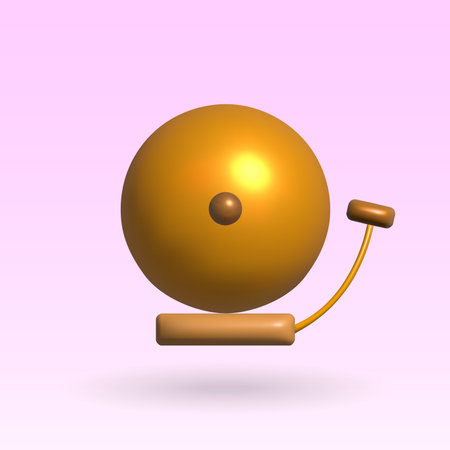 school bell isolated 3d icon. school bell 3d vector illustration.のイラスト素材