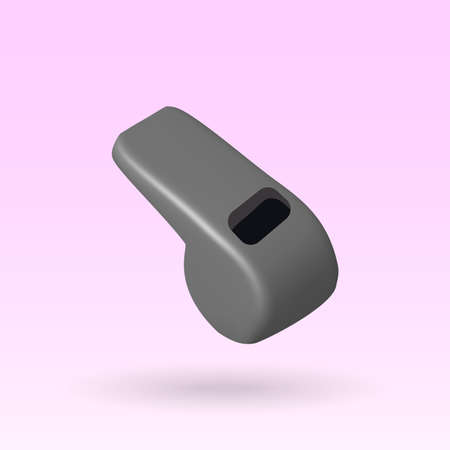 whistle isolated 3d icon. whistle 3d vector illustration.のイラスト素材