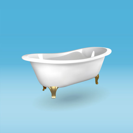 bath isolated vector 3d icon. bath 3d illustration.のイラスト素材
