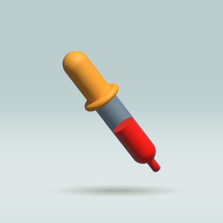 pipette isolated vector 3d icon. pipette with blood 3d illustration.のイラスト素材