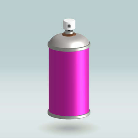 spray can isolated vector 3d icon. pink spray can 3d illustration.のイラスト素材