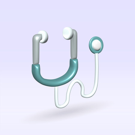 stethoscope isolated vector 3d icon. stethoscope 3d illustration.のイラスト素材