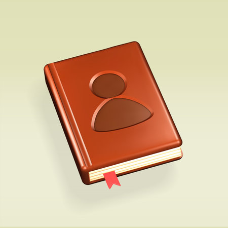 address book isolated vector 3d icon. contact, directory, phone, telephone book isolated 3d illustration.のイラスト素材