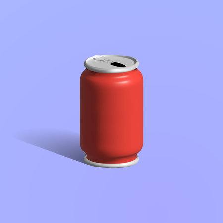 soda can 3d icon. red soda can 3d iconの写真素材