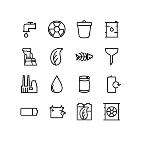 ecology icons. Environmental sustainability simple symbol. eco line icon setのイラスト素材