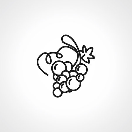 Grape line icon. Grapes outline iconのイラスト素材