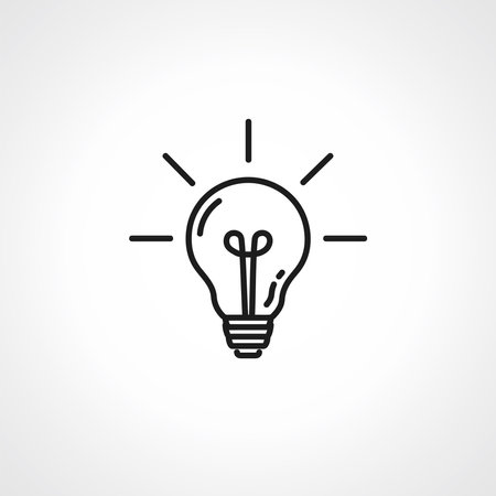 Light Bulb line icon. Idea sign, bulb outline iconのイラスト素材