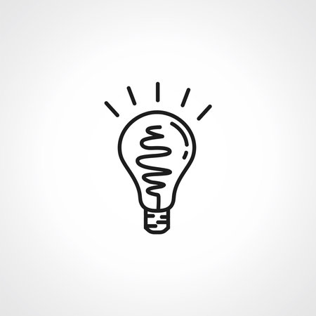 Light Bulb line icon. Idea sign, bulb outline iconのイラスト素材