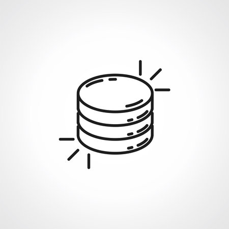 coin outline icon. Coins line Icon.のイラスト素材