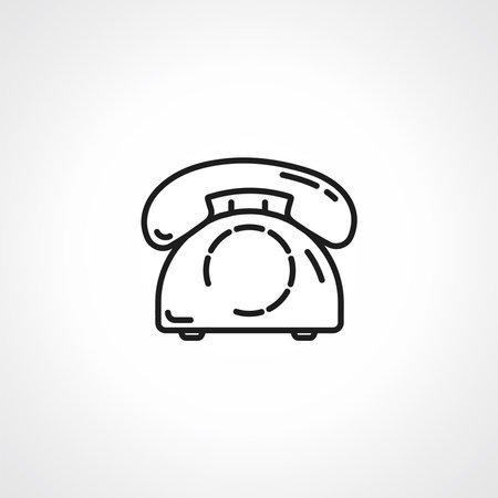 stationary phone outline icon. old telephone line icon.のイラスト素材