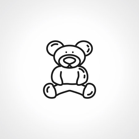 Teddy bear plush toy line icon. Teddy bear outline icon.のイラスト素材