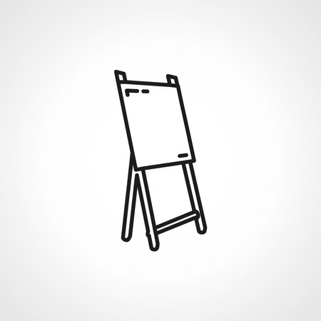 art canvas line icon. Easel stand for art canvas outline icon.のイラスト素材