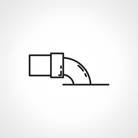 Wastewater line icon. pipe waste pollution linear icon.のイラスト素材