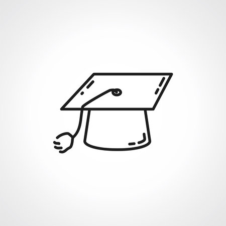 Graduation cap line icon. Graduation cap linear icon.のイラスト素材